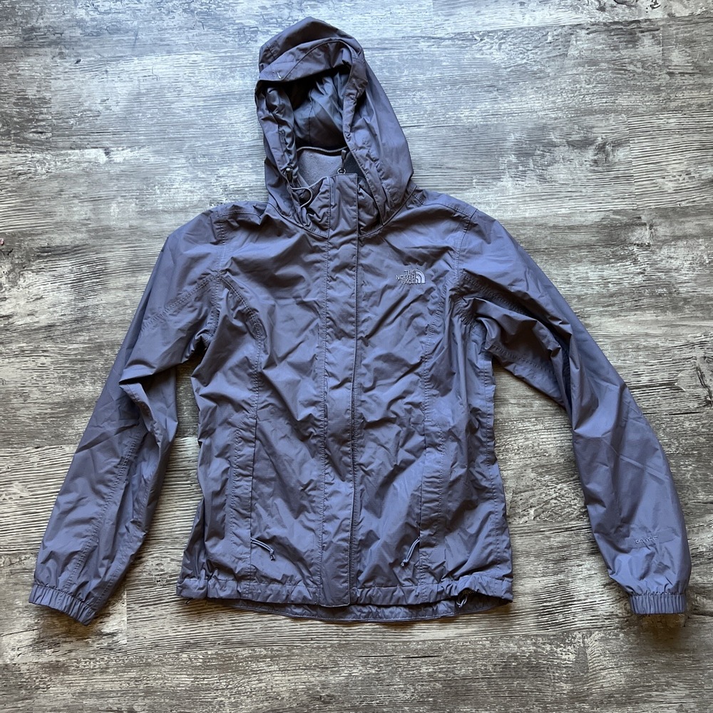 Northface Resolve Jacket Purple Stowaway Hood Womens Small